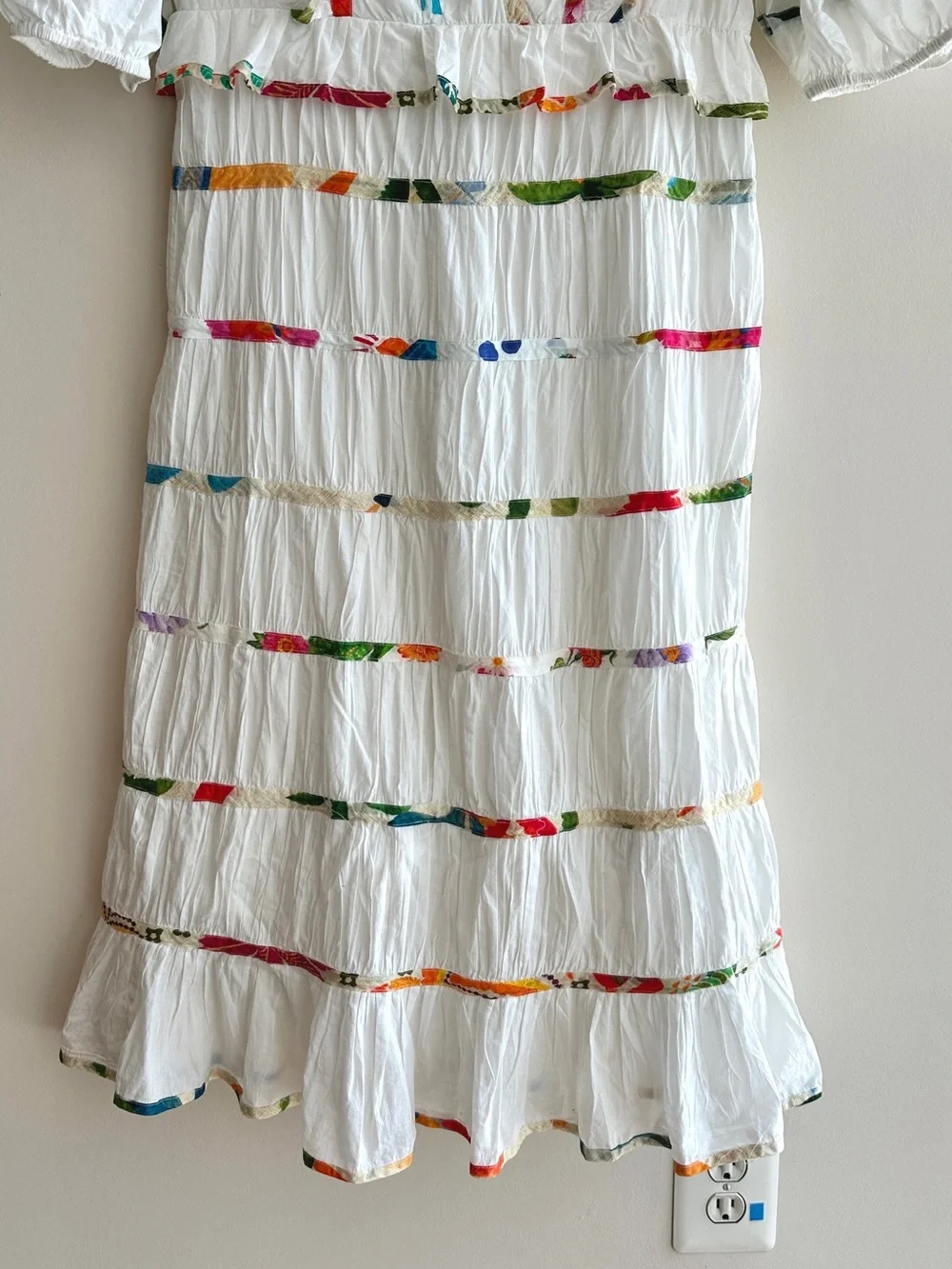 Farm Rio Mixed Off-White Prints Midi Dress, Size Large, NWT - Picture 6 of 16